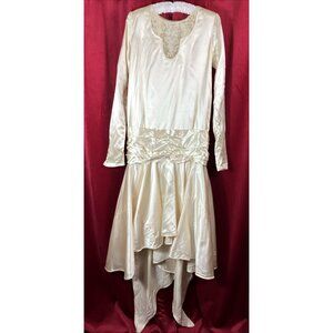 Liquid Silk Satin 20s handkerchief hem wedding dress Flapper 1920s